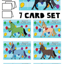 Centaurs Happy Birthday 7 card set