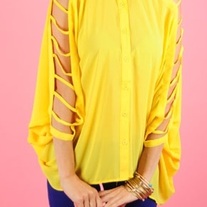 Cutout Sleeve Blouse
