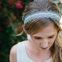 Silver Rhinestone and Lace Bridal / Wedding Tie Headband or Halo