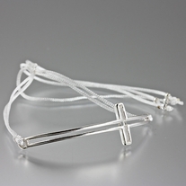 White sideways cross bracelet