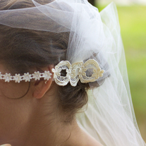1920s Style Bridal Veil Cap - Thumbnail 3
