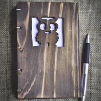 Handcrafted Wooden Owl Letterpress Sketch/Journal Book