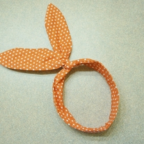 Terra Cotta Polka Dot Bunny Headband 