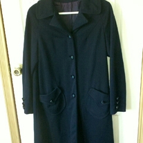 Mary Lane Long Navy Blue Coat Sz 10