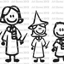 Harry Potter Stick Figure Family Car Decal 3 Characters