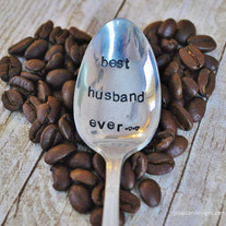 BEST HUSBAND EVER - Hand Stamped Vintage Coffee Spoon for your Coffee Lovin' Girlfriend this Valentine's Day
