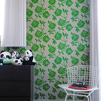 Leaf and Flower Allover Pattern Wall Stencil Home Decor