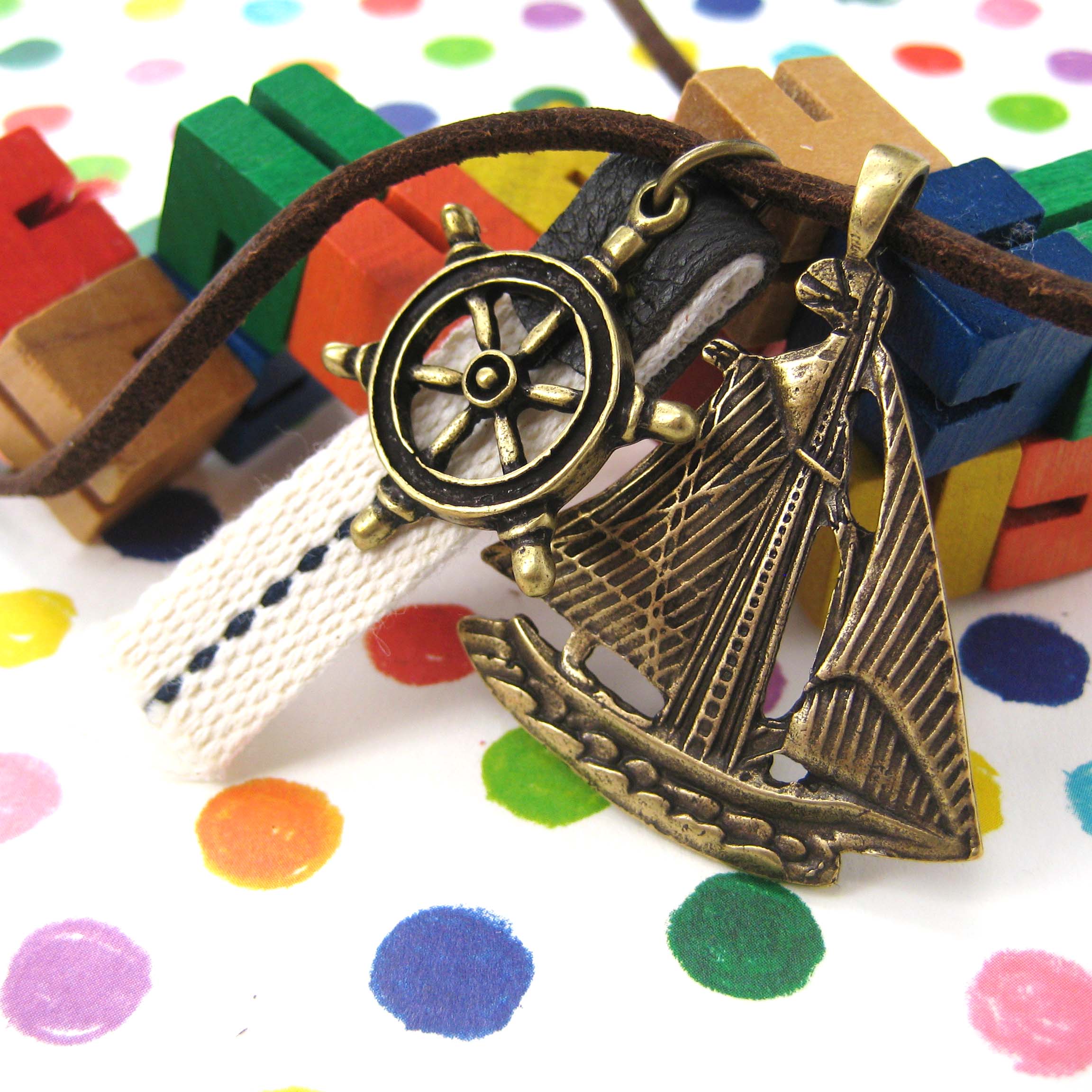 Ship Boat Travel Nautical Sailor Wheel Helm Charm Necklace · DOTOLY Animal Jewelry · The Animal