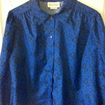 Lady Manhattan Blue Blouse Sz 14 