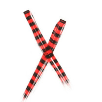♥ SCENE,EMO RED & BLACK TIGER STRIP LEOPARD CLIP-IN HAIR EXTENSIONS ♥
