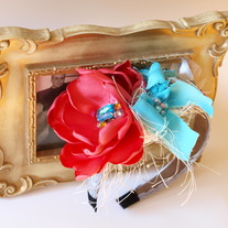 Coral and Turquoise Headband