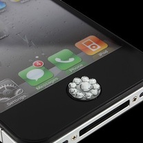 Silver Rhinestone Home Screen Button 