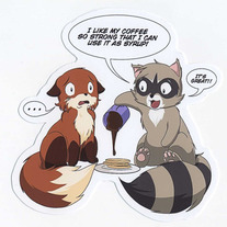 Sticker - Raven Wolf - Coffee
