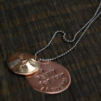 "A penny for your thoughts" necklace with a solid copper "lucky" penny charm