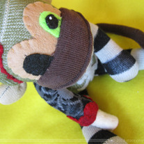 Ruby Von Decay Zombie Monkey Halloween Sock Monkey Handmade Doll