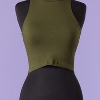 Olive Green Crop Turtleneck