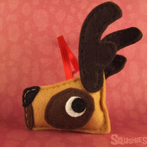 Reindeer Christmas Ornament, Felt Reindeer Ornament - Vixen the Reindeer