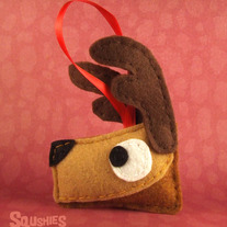 Felt Christmas Ornament, Felt Reindeer Ornament - Comet the Reindeer