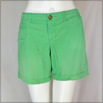 Green Low Rise Walking Shorts