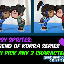 YOU CHOSE ANY 2 - Kissy Bead Sprites - The Legend of Korra Perler Bead Decoration Set with stands