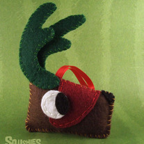 Felt Reindeer Ornament, Felt Christmas Ornament- Nog the Reindeer
