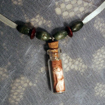 Vesper - Necklace with tiny art print in glass jar
