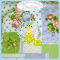 Pink & Yellow Trailing Ribbon Rocking Horse Heart
