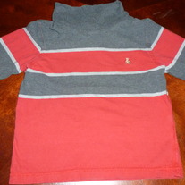BABY GAP LONG SLEEVE GRAY/RED TURTLENECK-SIZE 2T