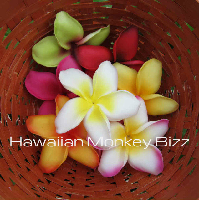 "ISLAND PLUMERIAS" Foam Hair Picks or Clips YOUR CHOICE of 3