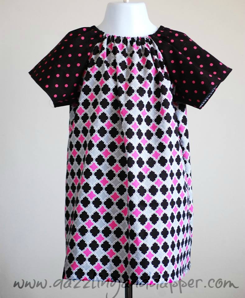 Pink and Grey Peasant Dress on Storenvy