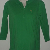 Green Top with Buttons/Collar-Motherhood Maternity Size Medium