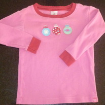 Pink Christmas Shirt-3 Ornaments-Baby Gap Size 18-24 Months
