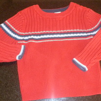 Red Sweater with Blue Stripe-Old Navy Size 2T