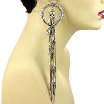 Metallic Skull & Spike Earrings