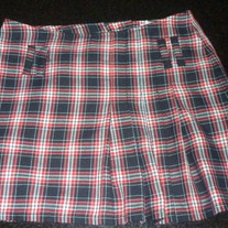Red/Black/White Pleaded Skirt-H&M Young Size 9-10