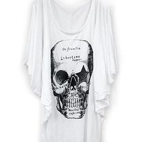 Skeleton Print Off-Shoulder Top