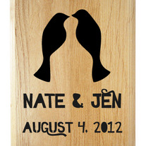 Lovebirds Wood Plaque