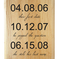 Our Special Dates Wood Plaque