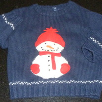 Blue Sweater with Snowman-Baby Gap Size 3T