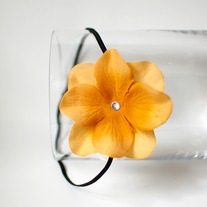 Yellow velvet flower headband