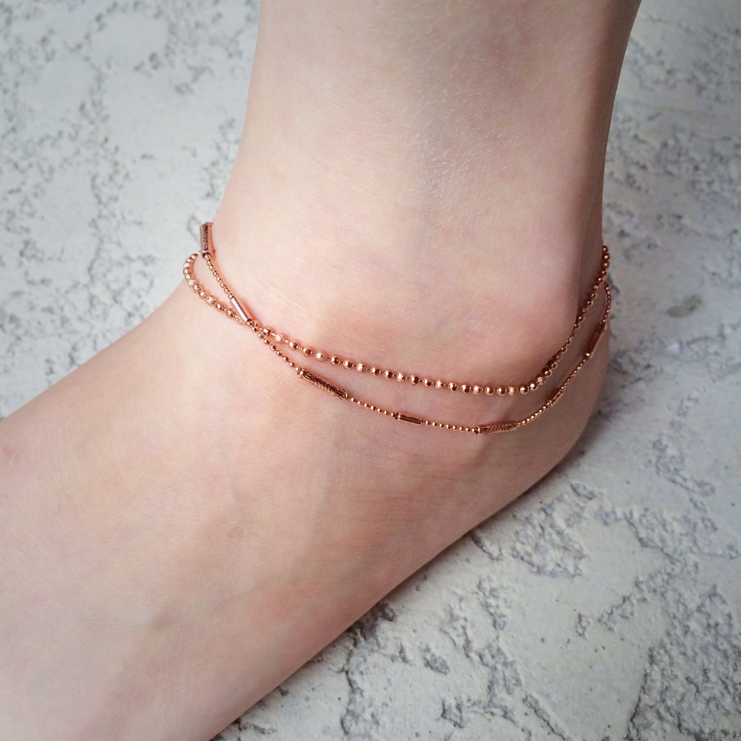 Pallini II Rose Gold Chain Anklet on Storenvy