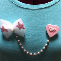fairy kei lolita baby pink pearl white tulle bow heart pink star pin brooch set