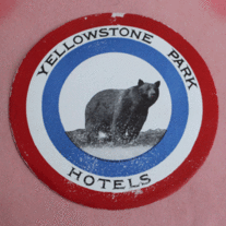 1930s Yellowstone Park Hotels Travel Luggage Label - Small