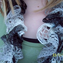 Potato Chip/Ruffle Scarf In Smoke