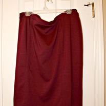 Burgundy/Oxblood Ponte Pencil Skirt, XL