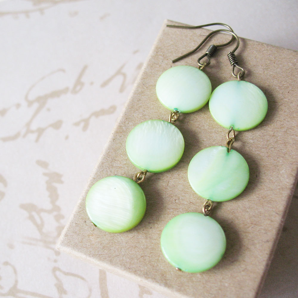 Pastel Green Dangle Stone Earrings · Pulp Sushi · Online Store Powered
