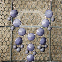 large knotiebubble necklace - charcoal w/ silver
