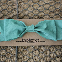 big silk knotiebow headband - aqua
