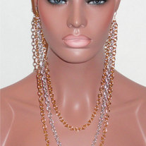 Gold & Silver Earlace w/ Lightweight Chains FREE SHIP