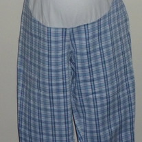 Blue Plaid Capris-Planet Motherhood Size Medium